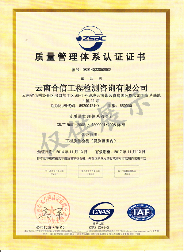 我公司顺利通过ISO9001质量管理体系认证